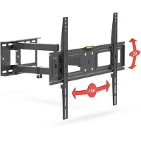 HomeShopXL Kantelbare en draaibare TV-muurbeugel VESA 600x400 mm - geschikt voor 40-80" schermen, max. 35 kg, zwart, met kabelbeheer en waterpas [39688]
