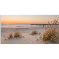 PosterMonkey Poster 120x60 cm - Pier - Zonsondergang - Strand - Posters - Kamer decoratie - Wanddecoratie woonkamer - Muurdecoratie slaapkamer