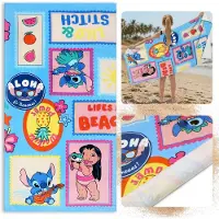 Sarcia.eu DISNEY Stitch Kleurrijk, sneldrogend strand- en badhanddoek, 100% katoen 70x140 cm OEKO-TEX