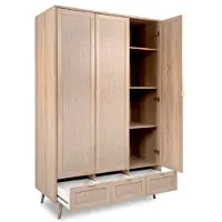 Finori Kast Bali Eiken/Riet Decor 3-deurs