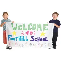 Colorations - versier je eigen nylon banner groot wit , set van 2