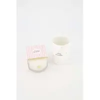 Zusss Cadeauset - Koffiemok En Geurkaars Lieblings Freundin - Verjaardag - Cadeau Keramiek Wit / Roze