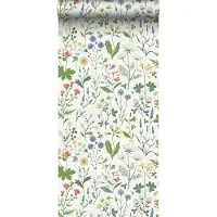 ESTAhome behang veldbloemen multicolor op wit - 53 cm x 10.05 m - 139390