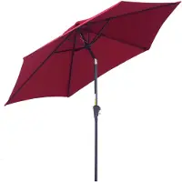 Merax Tuinparasol 260 cm - Kantelbaar - Met Handslinger - Aluminium Frame - 180 g/m² Polyester - Waterafstotend - Rood - Parasol voor Tuin en Terras