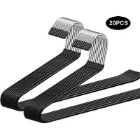 COOAU Broekhanger Ruimtebesparend - 20 Stuks - Broekenhangers - Broeken Opbergruimte - Kledinghangers - Kledinghanger in de Vorm van Een Gans - Antislip Kledinghangers - Zwart