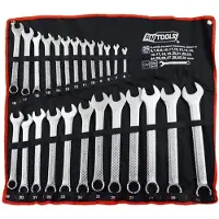 AWTOOLS set vlakke en ringsteeksleutels, 25-delig / 6mm - 32mm /