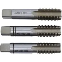 AWTOOLS Black Line - M2 HSS Draad Snijset - M7x1,00 - Set van 3 Stuks - DIN 352