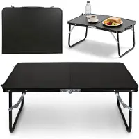 Sarcia.eu Opvouwbare kampeertafel, draagbare kampeertafel, zwart 60x40x26,5cm