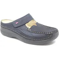 Wolky Klomp Women Roll Slipper Antique Nubuck Blue-Schoenmaat 39