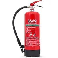 SAVS Brandblusser Schuimblusser schuim 6 liter - 27A 113B - Fluor en PFAS vrij - Met montagebeugel - Schuimblusser - 6L