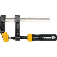 VOREL Houtbewerkerslijmklem - - 37107 - 80x250 mm - Speciale gietijzeren kaken - Gegalvaniseerde staalrail