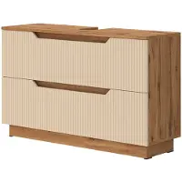 Vicco Lotta Wastafelonderkast – 99.4 x 62.5 cm met 2 laden Eiken/kasjmier gestreept