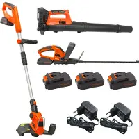 Kibani accu grastrimmer + heggenschaar + bladblazer - bladblazer accu - bladblazer elektrisch - bladblazers - bosmaaier - kantenmaaier - grastrimmers met accu - heggenschaar electrisch