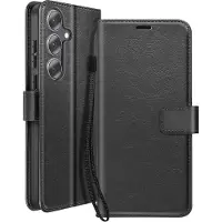Mayaxess , Hoesje geschikt voor Galaxy S25 FE - Wallet Case met Koord & Stand, Zwart