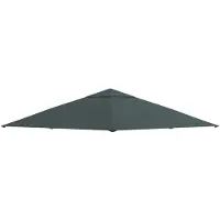 Merax Vervangend Pavillondak 3x3 m (voor frame 295-300x295-300 cm) - Polyester 180 g/m² met PA-coating - UV-bescherming - Waterafvoer & Ventilatie - Donkergrijs