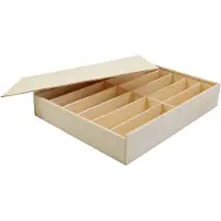 Creativ Company Houten Doos Met Deksel - DIY Opbergdoos - Grote Houten Dozen - Decoratieve Dozen Voor Hobby - Formaat 29x37x6,5cm - 1 Stuk