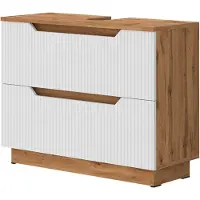 Vicco Wastafelonderkast Lotta Wit 79.6 x 62.5 cm met 2 laden, Model 58668