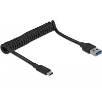 DeLOCK USB 3.1 Gen 2 Coiled Cable Type-A male to Type-C male