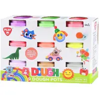 Playgo klei set neon kleuren - 9 potjes zachte klei 56 gram.