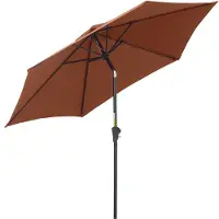 Merax Parasol 260 cm - Tuinparasol met Knikfunctie - Met Zwengel - Aluminium Frame - 180 g/m² Polyester Doek - Waterafstotend - Bruin