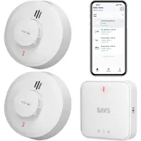 SAVS LinkSmart bundel - 2 Hittemelders en Base Station - Draadloos koppelbaar - LinkSmart