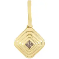 Cavill - Zilveren Hanger - Verguld 925 Sterling Zilver - I2 Champagne Diamant 0,041 ct - Princess Geslepen - Modern Elegant Afrikaans Sieraad