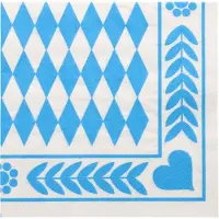 Papstar Servetten, 3-laags 1/4 vouw 33 cm x 33 cm "Beiers blauw" (100 stuks)