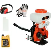 Kibani Motor Rugspuit / Vernevelaar - 41.5 cc / 2.9 PK 2-takt Benzine Motor incl. 1 liter 2-takt olie, Handschoenen, Gehoorbeschermers en Mengkan