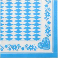 Papstar 5x 50 Servetten 1/4 vouw 40 cm x 40 cm Beiers blauw