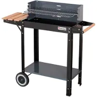 Sonstiges MG909 - Houtskoolbarbecue - Verstelbare Chromen Rooster - Wielen