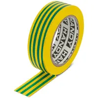 Handy 10× Isolatietape Groen/Geel 10 m × 19 mm – Set Van 10 Rollen – PVC Elektrische Tape Voor Kabelisolatie En Bescherming – Tot >600 V – Voor Installatie En Reparatie [11096X]