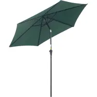 Merax Parasol Ø260 cm - Kantelbaar - Met handslinger - Aluminium mast - 180 g/m² polyester doek - Weerbestendig waterafstotend - Donkergroen - Voor tuin terras balkon