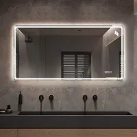 STILVORA Badkamerspiegel – Led Verlichting Voor En Achter – 60 x 120 cm – Glas En Metaal – Zilver – Anti Condens En Dimbaar – Horizontaal Of Verticaal