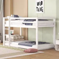 Sweiko Stapelbed voor Kinderen en Tieners, Kinderbed, massief dennenframe, makkelijk te monteren, 90x200cm, Wit