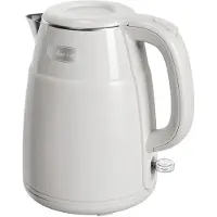 BEAR elektrische waterkoker 1,5 l 1500 W-1750 W ZDH-Q15U8 roestvrij staal met automatische uitschakeling en droogkookbeveiliging, waterkoker wit