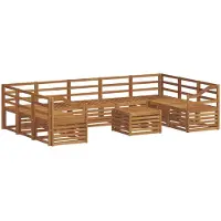 vidaXL Buiten bank set 10 st Naturel