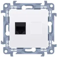 Kontakt-Simon Contactdoos Simon C51.01/11, wit, kunststof, IP20, 77 mm, 35 mm, 77 mm