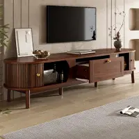 STILVORA Tv Meubel - Met Schuifdeuren En 2 Lades - Opbergruimte Voor Woonkamer Slaapkamer Hal - MDF - Walnoot - 170x39,5x38 Cm