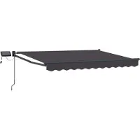 vidaXL Handbediende luifel met LED's Antracietkleurig 3 x 2,5 m