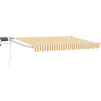 vidaXL Handbediende luifel met LED's Geel en Wit 3,5 x 2 m