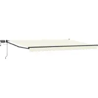 vidaXL Handbediende luifel met LED's Crème en Antraciet 4,5 × 3 m