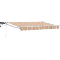 vidaXL Handbediende luifel met LED's Blauw, Oranje, Wit 3 x 2,5 m