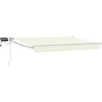 vidaXL Handbediende luifel met LED's Crème en Wit 3,5 x 2 m