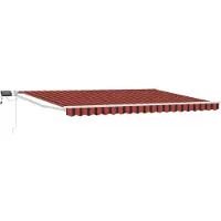 vidaXL Handbediende luifel met LED's Oranje, Bruin, Wit 5 x 3 m
