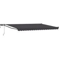 vidaXL Handbediende luifel met LED's Antraciet 4 × 3 m
