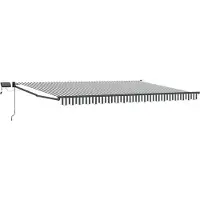 vidaXL Handbediende luifel met LED's Antraciet en Wit 4,5 × 3 m