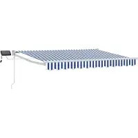 vidaXL Handbediende luifel met LED's Blauw en Wit 3 x 2,5 m