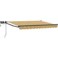 vidaXL Handbediende luifel met LED's Geel, Grijs, Anthraciet 3 x 2,5 m