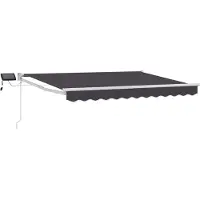vidaXL Handbediende luifel met LED's Antraciet en Wit 3,5 x 2 m