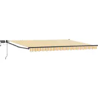 vidaXL Handbediende luifel met LED's Oranje, Wit, Anthraciet 5 x 3 m